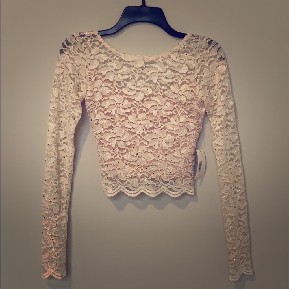 Ivory Sparkle Crop Top
